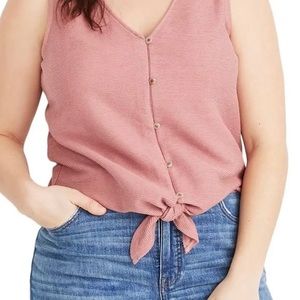 Madewell Button Front Tie Tank Top